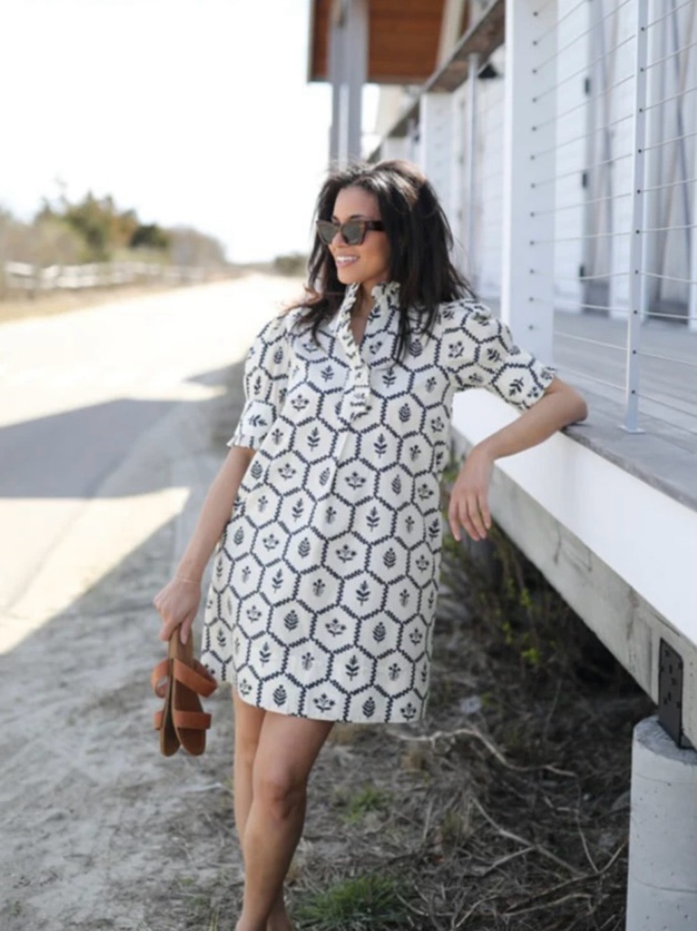 NAVYBLEU Westport Dress - Flower Stamp